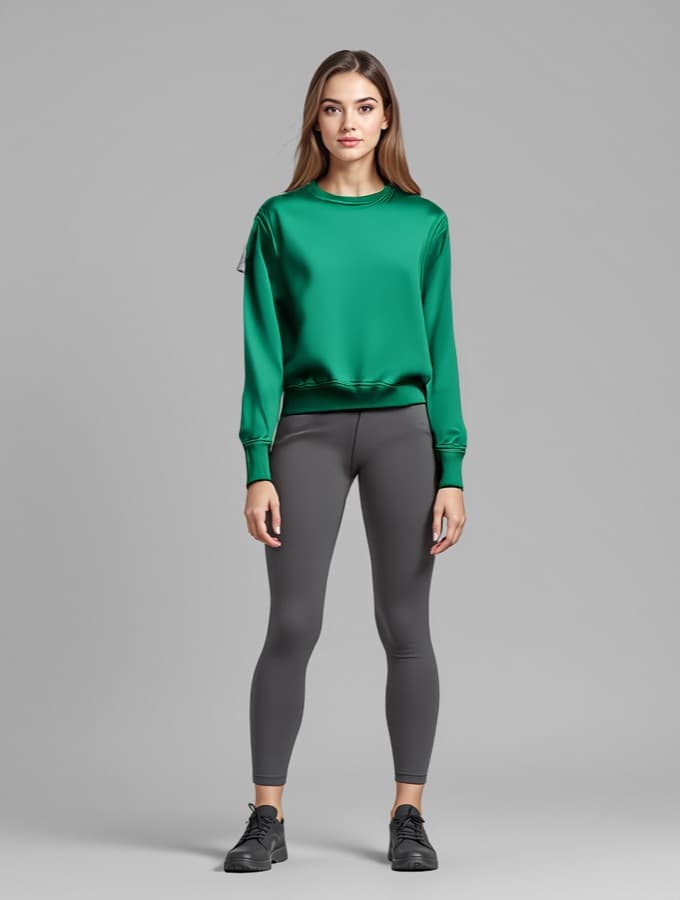 Garment on an AI model after